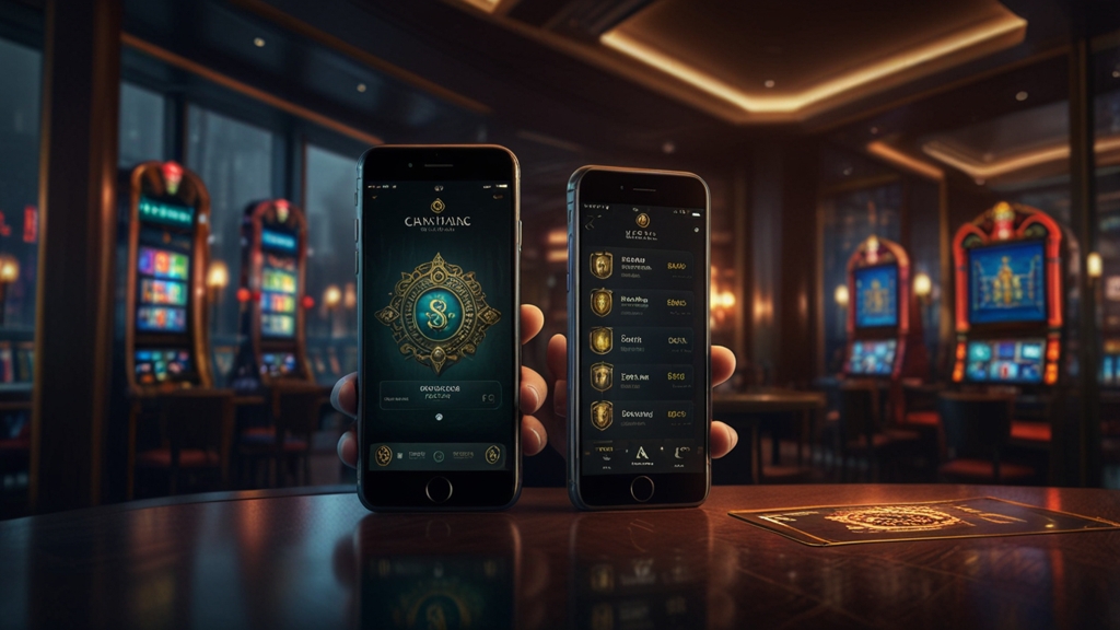 Smartphone mit sicheren Zahlungs- und Datenschutzsymbolen in der Casino-App